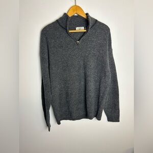 Vtg 90s McCulleys Highlands Wool Sweater Mens Size M Henley Zip Gray Textured
